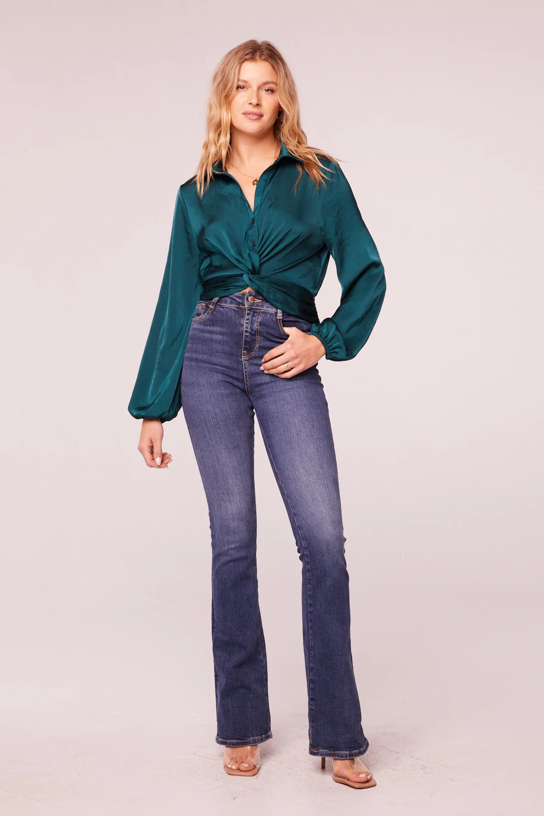 Band Of The Free Carrie Satin Twist Crop Top