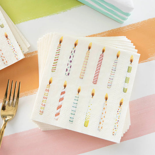 Birthday Candles Cocktail Napkins