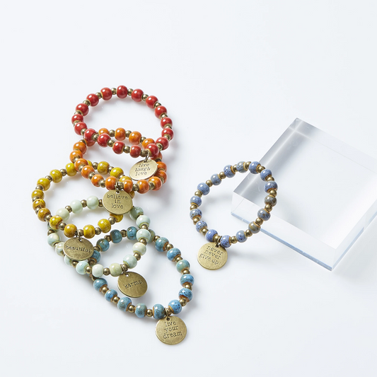 Hadley Wren Clay Charm Sayings Bracelet