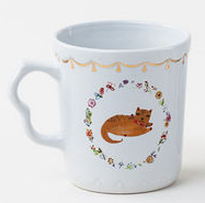 Cat Mug With Gold Trim