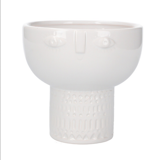 White Face Decorative Bowl Vase