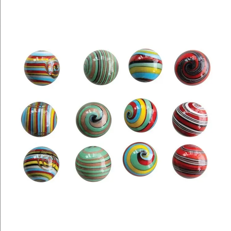 1.5" Round Glass Orbs With Swirls