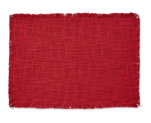 Cranberry Basket Fringe Placemat