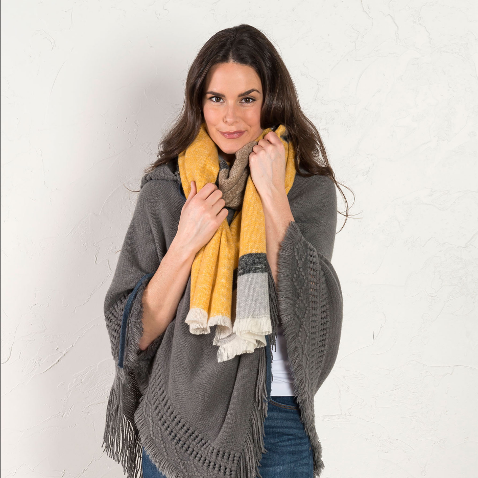 Striped Over Long Scarf