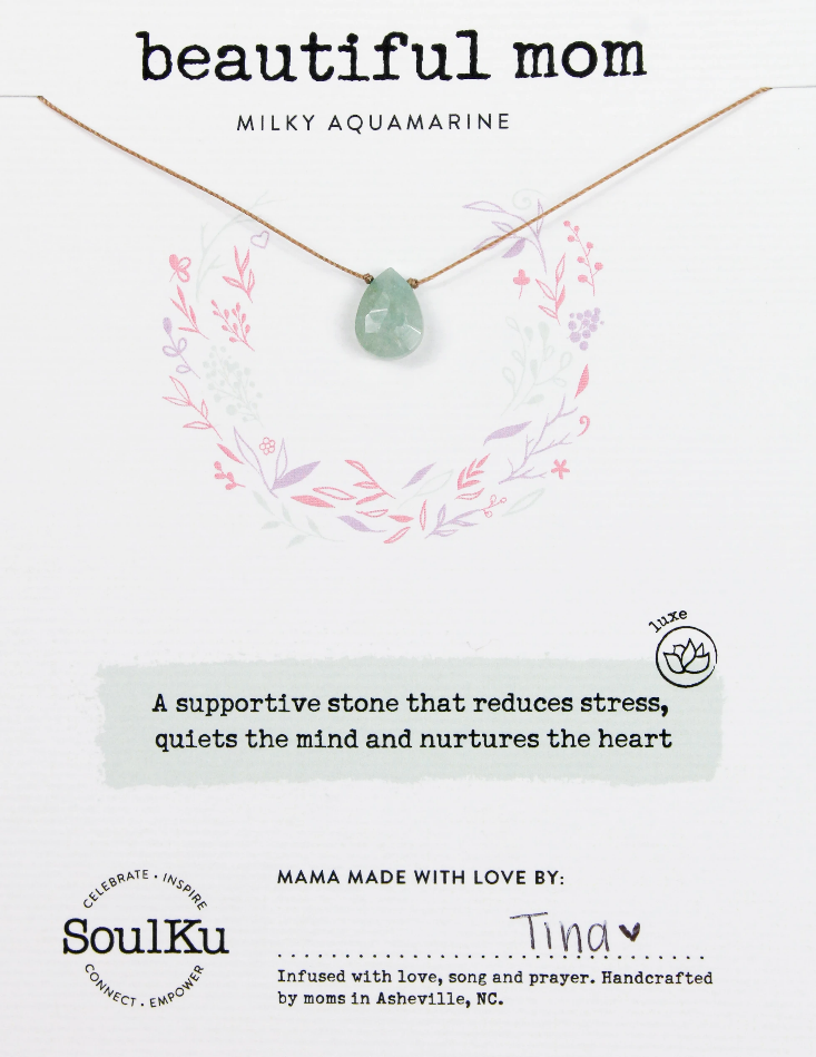 Milky Aquamarine Luxe Necklace for Beautiful Mom