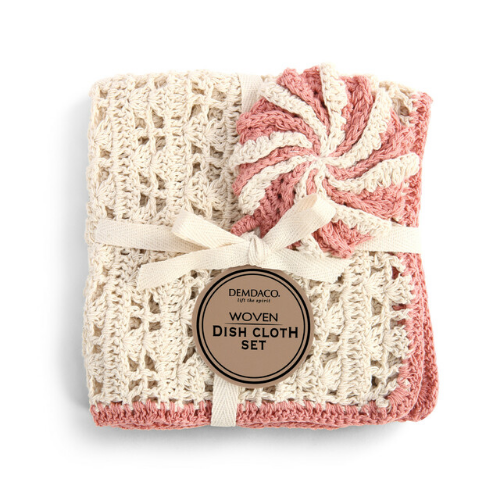 Mauve Woven Dish Cloth and Scrubber Set