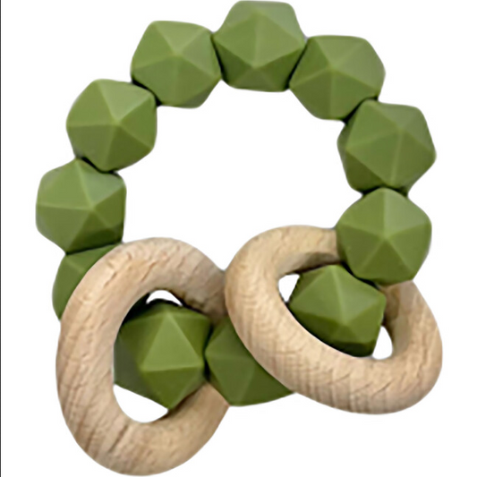 Abby Teething Rattle Army Green