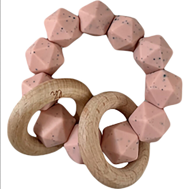 Abby Teething Rattle Dusty Pink Speckle
