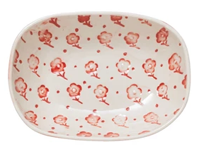 Hand-Painted Debossed Stoneware Bowl