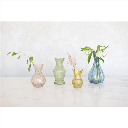 Debossed Glass Vases