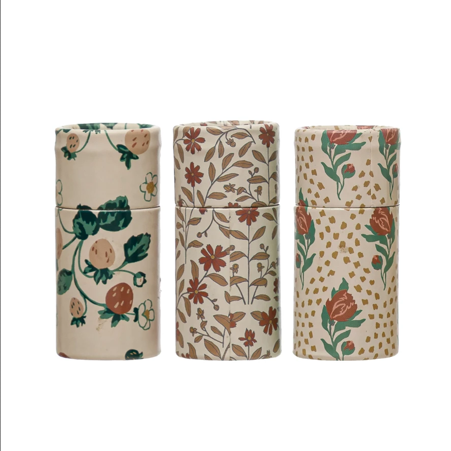 Safety Matches in Tube Matchbox with Floral Print