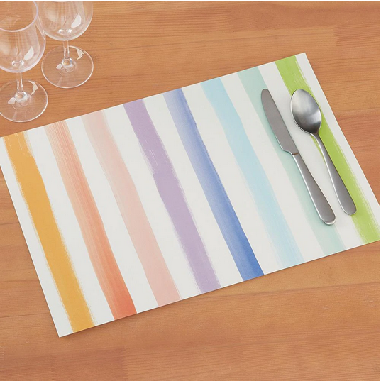 Sorbet Painted Stripe Paper Placemats