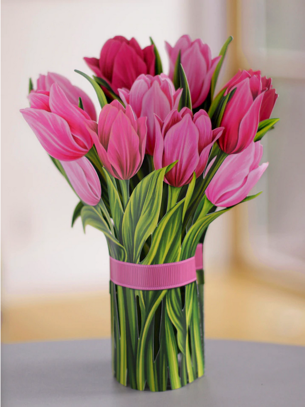Fresh Cut Paper Bouquets Pink Tulips