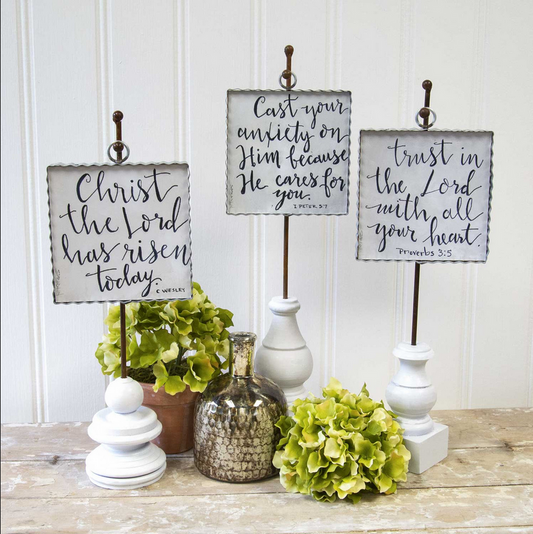 Small White Display Poles