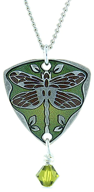 Earth Dreams Green Dragonfly Necklace