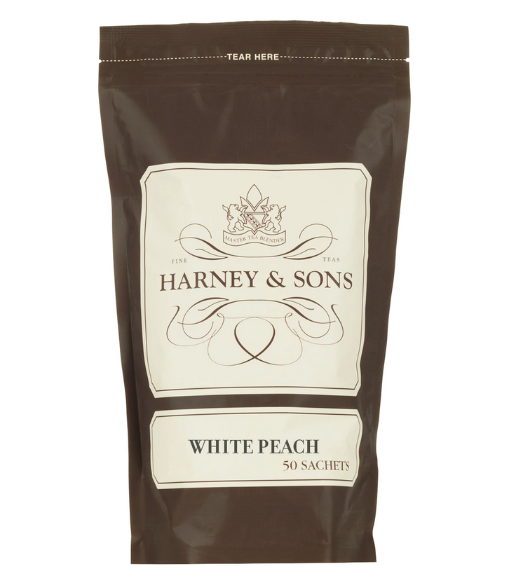 Harney & Sons White Peach, Bag of 50 Sachets
