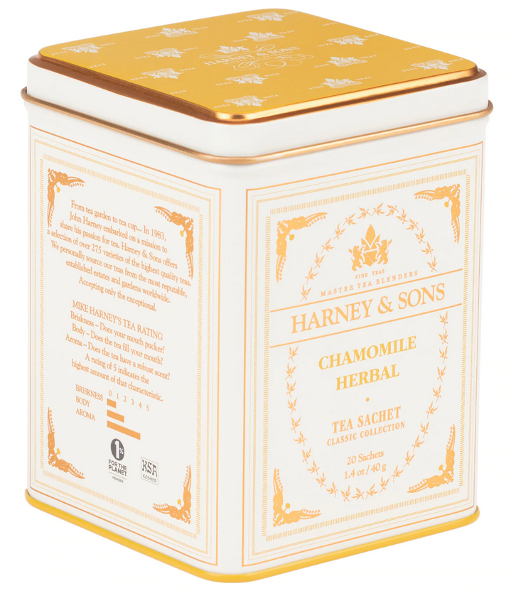 Harney & Sons Chamomile Herbal, Classic Tin of 20 Sachets