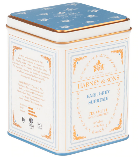 Harney & Sons Earl Grey Supreme, Classic Tin of 20 Sachets
