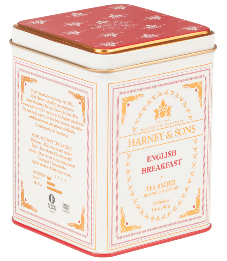 Harney & Sons English Breakfast, Classic Tin of 20 Sachets