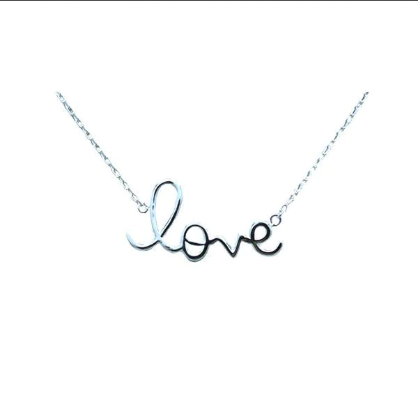 Athena Designs Cursive Love Necklace