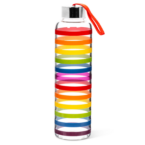 Colour Stripe Bottle with Strap & Cap