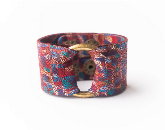 Keva Style Deco Leather Cuff/Bracelet
