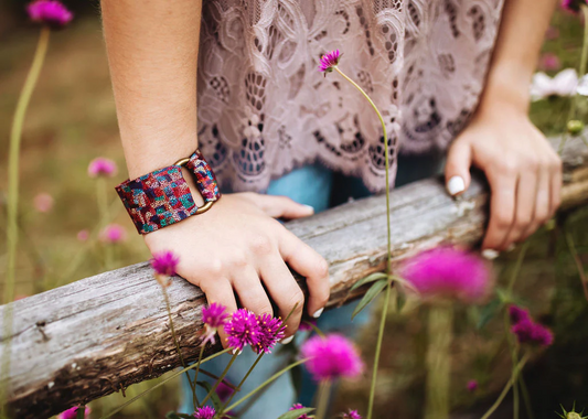 Keva Style Deco Leather Cuff/Bracelet