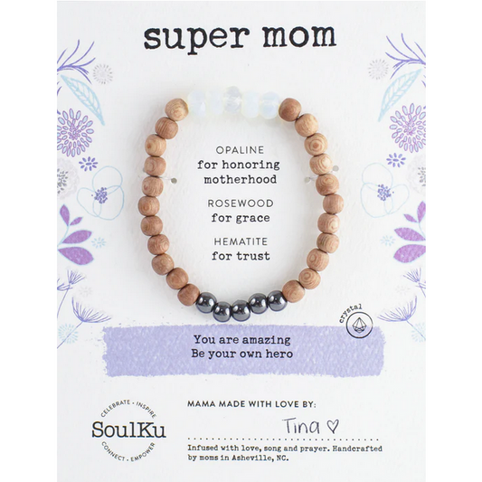 Opaline Crystal Be Your Own Hero Bracelet for Super Mom