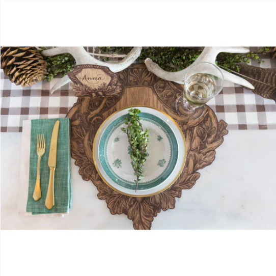 Die-Cut Oak & Antler Crest Placemat