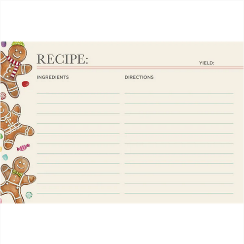 Gingerbread Man Recipe Card