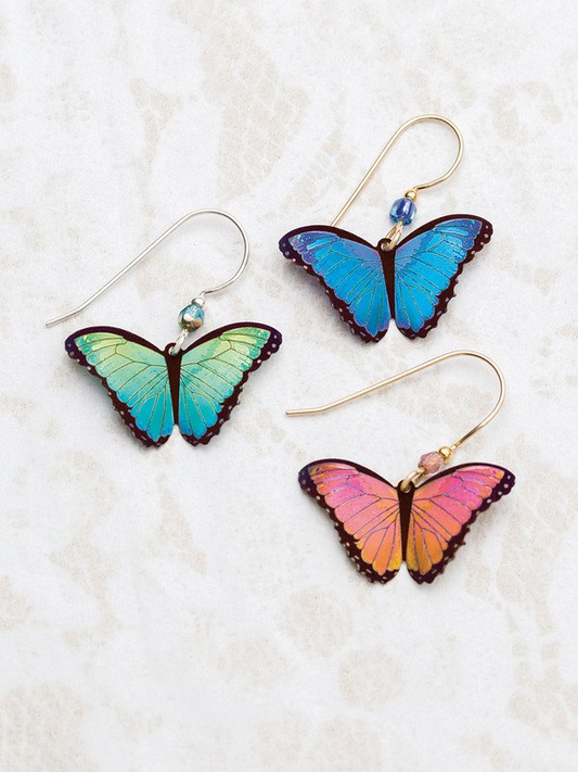 Holly Yashi Bella Butterfly Earrings. Pulsing with energetic color and the most exquisite detail, our design team dared to stretch their imaginations and talents. The result: our breathtaking Bella Butterfly Earrings. Whether you want to transform your look or wear a symbol of change and endurance this stunning pair will take you to the next level.