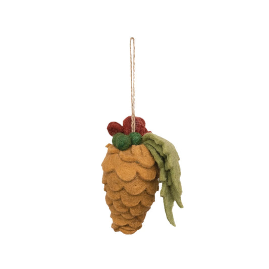 Wool Felt Pinecone Ornament